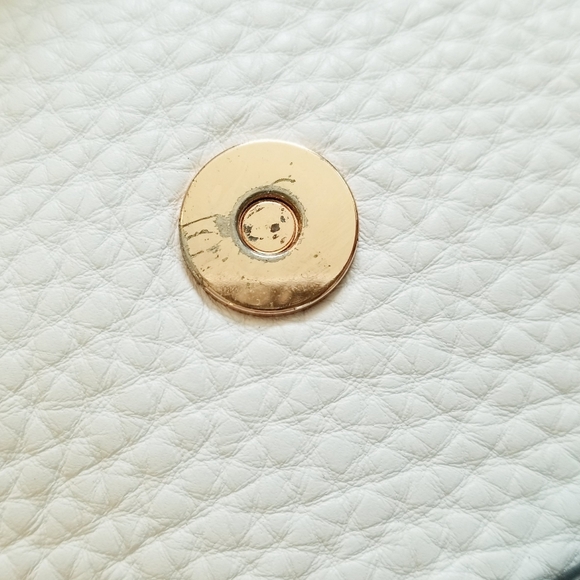 Rebecca Minkoff Jules Satchel White Leather Crossbody Handbag Rose Gold Hardware - Picture 14 of 16